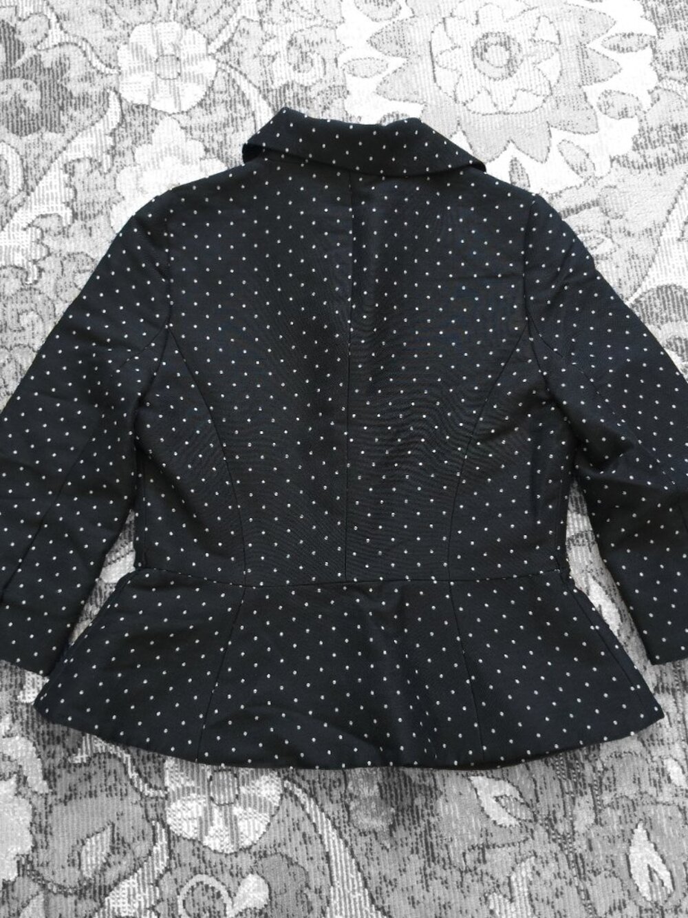 Kate Spade Black & White Polka Dot Peplum Blazer Women's Size Maybe 2 or 4 - Picture 6 of 11